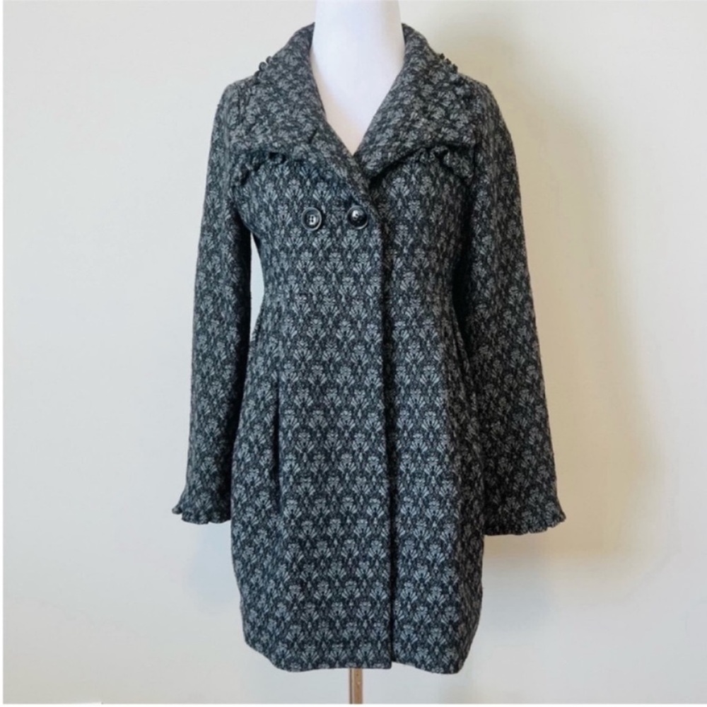 Steve Madden Black and Gray Patterned Jacket